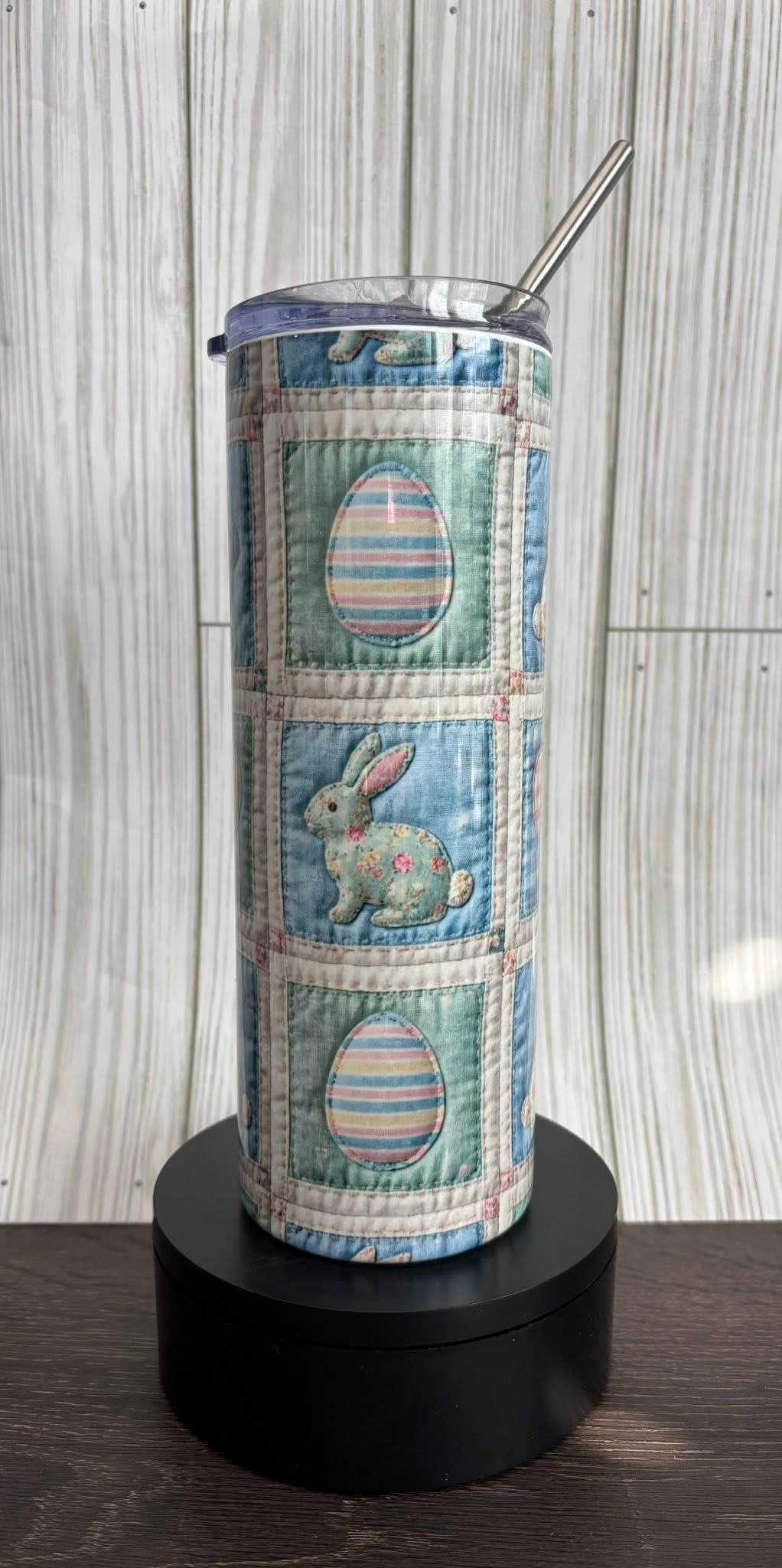 20 Ounce Stainless Steel Tumbler-Patchwork quilt design